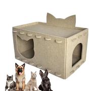 Krmoau Maison griffoir pour Chat - Cachette en Feutre pour bébés Chats - Niche 2 en 1 avec à gratter - pour la Maison et Les déplacements