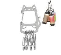Krmoau Organisateur de clés de voiture, en acier inoxydable, design chat, pour l'université, le quotidien, les loisirs, les activités de plein air