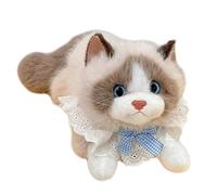 Krmoau Peluche Chat | Doudou Décoratif Doux pour Câlins - Jouet en Peluche Doux De Chat Et,pour Les et Les Adultes Anniversaire Halloween Chambre Noël Fête Voyage Canapé Appartement