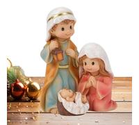 Krmoau Petite Statue de la sacrée | Sculpture de la Naissance de Jésus, Statue de Table Religieuse - pour bibliothèque, Coiffeuse, Table de Chevet, Salon, Chambre à Coucher, Bureau, cheminée