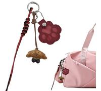 Krmoau Porte-clés de rangement pour poils de chat - Motif empreintes de pattes de chat - Lanière légère - Pendentif souvenir pour pattes, chiots, chatons, familles, maison