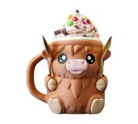 Krmoau Porte-gobelet à glace, 16 oz, étanche, Highland Cow Ice avec fente pour cuillère et tiroir secret, boîte à bière, décoration pour congélateur, dessert, soirée cinéma, fêtes, barbecues