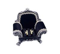 Krmoau Présentoir pour alliances - 1 ou 12 bagues - En résine - Noir - En forme de canapé - Pour boucles d'oreilles, colliers, jubilés, enterrement de vie de jeune fille, marié, maison, anniversaire
