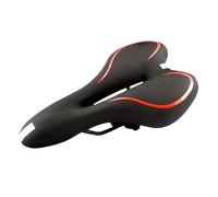 Krmoau Selle de vélo - Selle de vélo de route creuse en gel confortable et large - Absorbe les chocs - Avec bandes réfléchissantes - Pour trekking, montagne, vélo de route