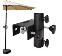 Krmoau Support de parasol de balcon, balustrade de balcon, support de parasol en métal stable, support de balcon réglable pour jardin, balcon, piscine, pont, pique-nique