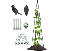 Krmoau Treillis en métal pour Jardin - Treillis pour grimpantes - Cadre en A - Support de réglable en Hauteur avec Cage très résistante - 160 cm - pour l'intérieur et l'extérieur