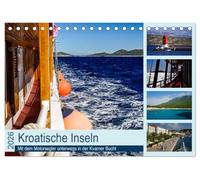 Kroatische Inseln - Mit dem Motorsegler unterwegs in der Kvarner Bucht (Tischkalender 2026 DIN A5 quer), CALVENDO Monatskalender: Schiffahrt zu den Inseln Cres*Losinj*Rab*Krk