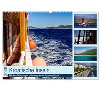 Kroatische Inseln - Mit dem Motorsegler unterwegs in der Kvarner Bucht (Wandkalender 2026 DIN A2 quer), CALVENDO Monatskalender: Schiffahrt zu den Inseln Cres*Losinj*Rab*Krk