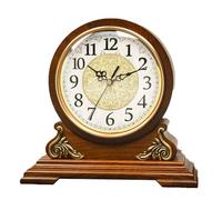 KRODEAIR Horloge de cheminée, Horloge de Bureau silencieuse en Bois Massif, à Piles, Horloge de Table décorative Vintage en Bois pour étagère