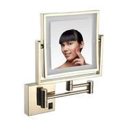 KRODEAIR Miroir de Maquillage à LED avec lumières et grossissement 1X/3X, Miroir de Rasage Double Face éclairé, Miroir de vanité Extensible Mural pour Salle de Bain,Plug
