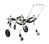 KROITY 4 Roues Fauteuil Roulant pour Chien Support Complet Chariot de Rééducation pour Animaux de Compagnie Réglables Avant Et Arrière Jambes Voiture de Marche Assistée