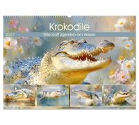 Krokodile. Stille Kraft irgendwo am Wasser (Wandkalender 2027 DIN A2 quer), CALVENDO Monatskalender: Außergewöhnliche Bilder von faszinierenden Krokodilen in der Natur