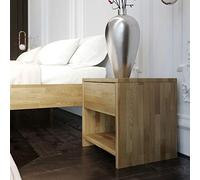KROKWOOD Table de Chevet Julia en Bois Massif 40 x 40 x 40 cm (en chêne)