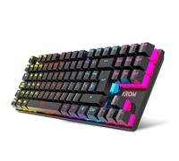Krom - Clavier mécanique Kasic TKL RGB | Commutateurs réseau 50 M Puls. Format TKL 87 touches, anti-ghosting 25 touches, mode jeu, câble USB 1,5 m, espagnol