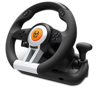 Krom Gaming Volant K-Wheel – USB filaire, pédales analogique/numérique, Noir