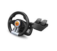 Krom Gaming Volant K-Wheel – USB filaire, pédales analogique/numérique, Noir