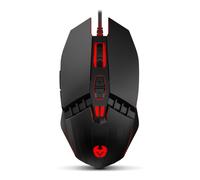 Krom Gaming Souris de jeu KALAX – capteur optique 4 niveaux 3200 ppp, LED, 7 boutons, Windows, noir