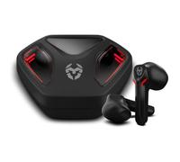 KROM KALL - Casque stéréo Gaming Intra-auriculaire, Microphone intégré, Bluetooth 5.3 zéro Latence, Push to Talk, autonomie de 12 Heures, étui de Chargement, câble USB Type-C Inclus, Noir