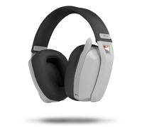 KROM KANJI - Casque Gaming Sans Fil avec Connexion Bluetooth 5.3, 2,4 GHz et USB, Haut-parleurs de 40 mm, Micro Omnidirectionnel, Contrôle du Volume et Mute sur Casque, Arceau Réglable et Léger, Blanc