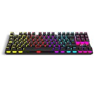 KROM KASIC TKL - Clavier mécanique RGB Tenkeyless avec disposition espagnole, Switchs rouges, Rétroéclairage Rainbow, Touches interchangeables, 25 touches anti-ghosting, 12 touches multimédia, Noir