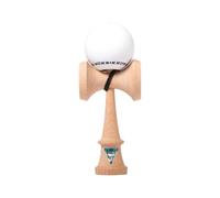 KROM Kendama Pop Rubber Blanc - En bois de hêtre certifié - Bois de haute qualité - Pour débutants et professionnels - Pack : cordon de rechange + autocollants