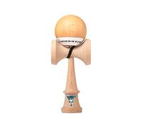 KROM - Kendama Pro Pop Aspect Bois Naturel - Bilboquet Japonais - Jouet en Bois pour Adulte et Enfant - Pack : Ficelle de Rechange + Stickers offerts
