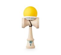 KROM - Kendama Pro Pop Jaune - Bilboquet Japonais - Jouet en Bois pour Adulte et Enfant - Pack : Ficelle de Rechange + Stickers offerts