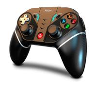 KROM KEXAL - Gamepad sans fil (Bluetooth 5.0 + 2.4 GHz) avec fonction Turbo, double vibration et support rétractable pour smartphone - Compatible PC, Nintendo Switch, Android et iOS, Noir