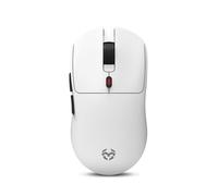 KROM KLEVER White - Souris de Jeu sans Fil ultralégère, 55 grammes, capteur Optique de précision Pixart PMW 3325, 6 Boutons, récepteur sans Fil 2,4 GHz Inclus, USB, Blanc