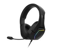 KROM KOPA 7.1 - Casque Gaming USB avec Son Virtuel 7.1, Éclairage RGB Rainbow, Haut-parleurs de 50 mm, Micro Omnidirectionnel, Contrôle du Volume et Mute sur Casque, Arceau Léger et Réglable - Noir