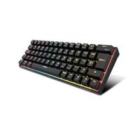 KROM Kyara - Clavier de Jeu mécanique RVB, Bluetooth 5.0, 2.4 GHz et USB, interrupteurs interchangeables, Compatible avec Windows, Android, iOS et Mac, Disposition espagnole, Couleur Noire
