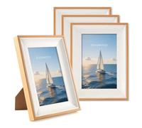 Kromapolis Petit Cadre Photo 10x15 cm en MDF Bois Naturel Blanc, Lot de 4 | Moderne Cadre Carte Postale Pele Mele Photo Mural, Montage Mural ou Sur Table, Objets de Décoration et Cadeaux Salon