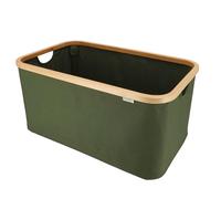 KROMS Corbeille a linge 45L - Vert olive - Panier a linge sale - Panier rangement - Panier a linge pliable - Corbeille a linge pliable
