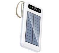 Kronabelle Chargeur solaire d'extérieur 20 000 mAh, banque d'alimentation de grande capacité avec indicateur LED, lampe de poche, câbles intégrés, ports blancs multi-appareils, certifié FCC CE