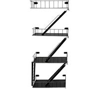 Kronabelle Étagère Murale Style Fire Escape à 4 Niveaux, Support Flottant en Fer Style Art escalier, présentoir Industriel pour Chambre et Salon, Rangement pour Plantes, Noir, 76,2 x 30,5 x 11,9 cm