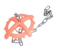Kronabelle Jouet cochon avec chaîne de 60 cm, jouet à mâcher en plastique orange pour le sevrage, aide à réduire les morsures mutuelles, encourage la recherche de nourriture naturelle et l'activité