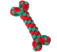 Kronabelle Jouets de vacances en corde pour chien - Jouets à mâcher en coton pour chiens, ensemble cadeau interactif sur le thème de Noël, comprend des os, une canne et des formes d'arbre pour chiens
