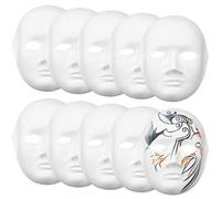 Kronabelle Lot de 10 masques vierges en papier pour travaux manuels, comprend des visages masculins et féminins, design intégral pour une décoration facile