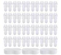 Kronabelle Lot de 100 paires de tongs jetables blanches en EVA pour invités, idéales pour spa, salons de manucure, hôtels et besoins de voyage, sandales de pédicure pratiques