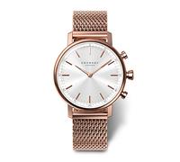 Kronaby Montre Connectée Femme Hybride Acier INOX 316L Rose - Verre Saphir - Étanche 10 ATM - Contrôle Musique - Compteur de Pas - Notifications et Rejet d’Appels S1400/1 - Carat