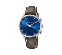 Kronaby Montre Connectée Homme Hybride en Acier Inoxydable et Cuir Marron | Analogique Connectée, Étanche 10 ATM S3759/1, Contrôle Musique, Podomètre, Notifications et Rejet d'Appels, Sekel
