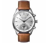 Kronaby Montre Connectée Homme Hybride Cuir Marron - Analogique Intelligente 10 ATM S0713/1 - Contrôle Musique, Compteur de Pas, Notifications, Appels - Sekel