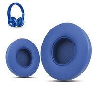 Krone Kalpasmos Coussinets de Rechange pour Casque Beats Solo 2 & 3 sans Fil/Filaire, Coussinets d'oreille en Cuir protéiné de qualité supérieure avec Kits de Montage- Bleu