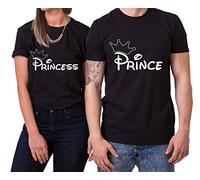 Krone Prince Princess King Queen T-Shirt PartnerLook Couple Set Doux pour Les Couples comme des Cadeaux de, Größe2:L;Partner Shirts:Herren T-Shirt Weiß