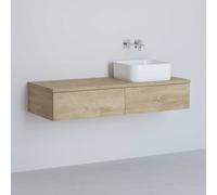Kronenbach Cube meuble avec plan de travail 121x48.7x23.5 cm sous-lavabo suspendu chêne KBWTKOWTL1212GH