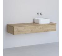 Kronenbach Cube meuble avec plan de travail 141x48.7x23.5 cm sous-lavabo suspendu chêne KBWTKOWTL1412GH