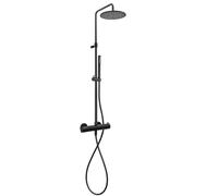 Kronenbach Lima 2.0 Black ensemble de douche mural avec thermostat avec douche pluie noir 100.2822SM