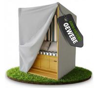 Kronenburg Housse de protection pour fauteuil-cabine de plage résistante à l'hiver en tissu Oxford 600D - Extra stable - 120 x 90 x 160/145 cm en gris - Housse de protection pour corbeille de plage