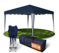 Kronenburg Tonnelle Pliable Imperméable 3x3m - Pavillon Jardin Anti-UV 50+ Système Ciseaux - Abri Extérieur Robuste Bleu
