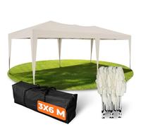 Kronenburg Tonnelle Pliante Étanche 3x6 m - Pavillon de Jardin avec Protection UV 50+, Châssis Acier, Montage Rapide pour Fêtes, Marchés, Extérieur, Couleur Champagne